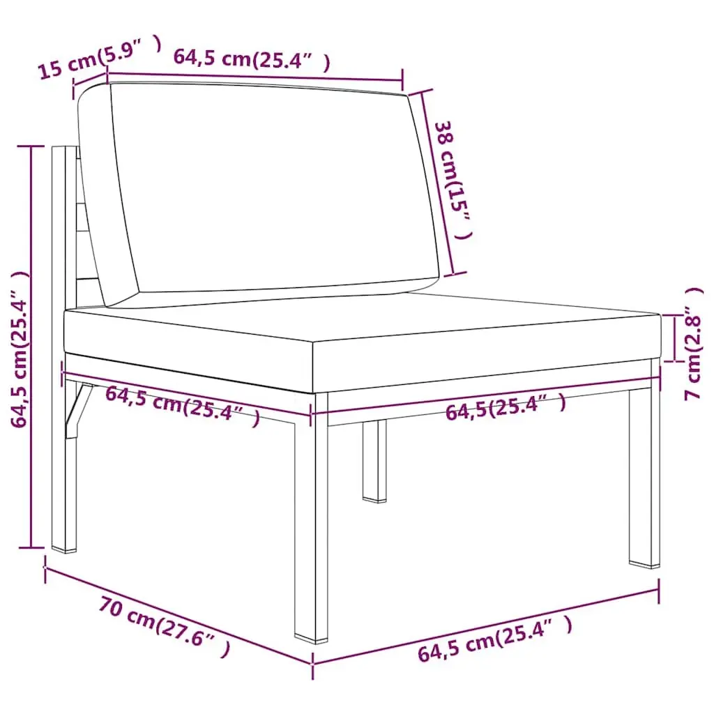 Modular 5 Piece Outdoor Patio Lounge Set with Cushions