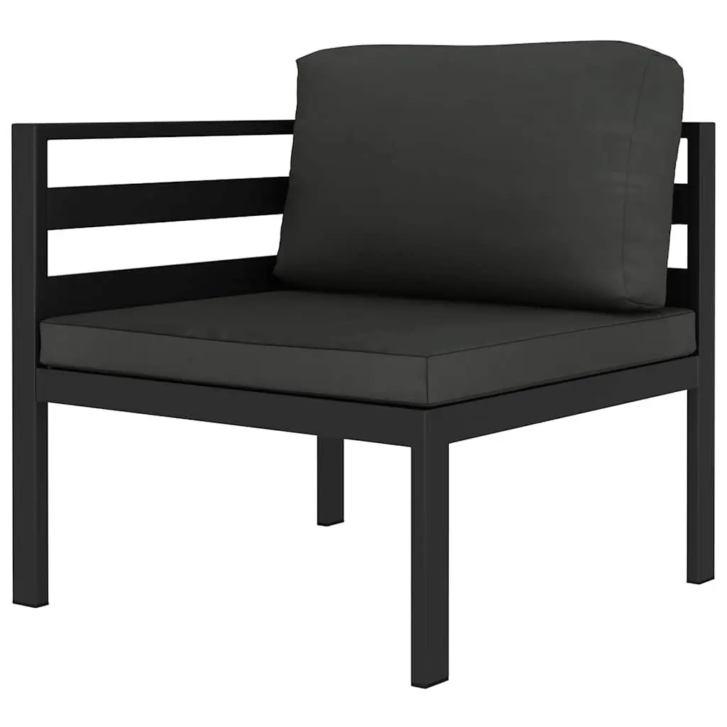 7 Piece Garden Lounge Set Aluminium Modular Outdoor Patio Furniture Anthracite with Cushions