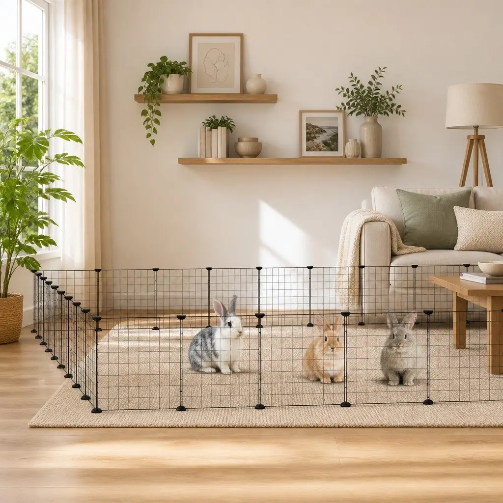 Pet Cage Powder-coated Steel 35x35 cm Black 36 Panel Modular Small Animal Habitat