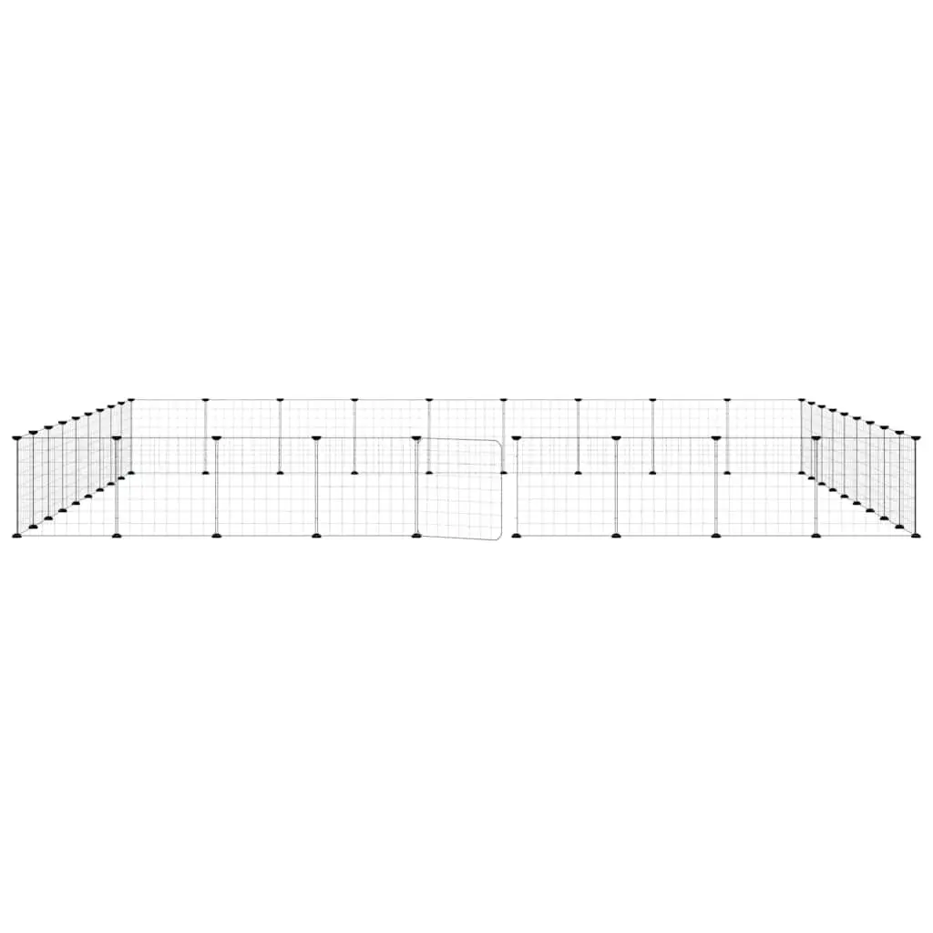 Pet Cage Powder-coated Steel 35x35 cm Black 36 Panel Modular Small Animal Habitat