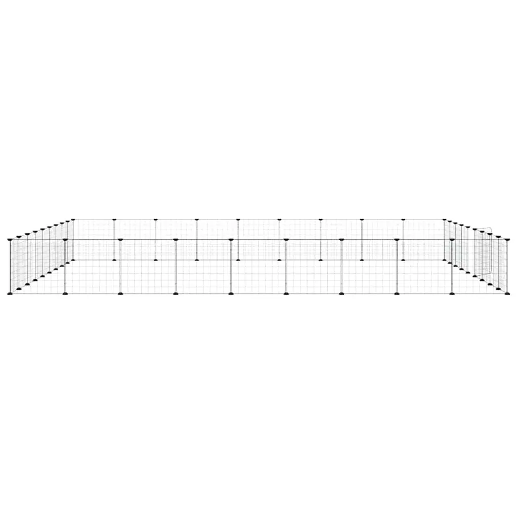 Pet Cage Powder-coated Steel 35x35 cm Black 36 Panel Modular Small Animal Habitat