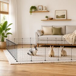 Durable 52-Panel Black Pet Cage 35x35 cm for Small Animals
