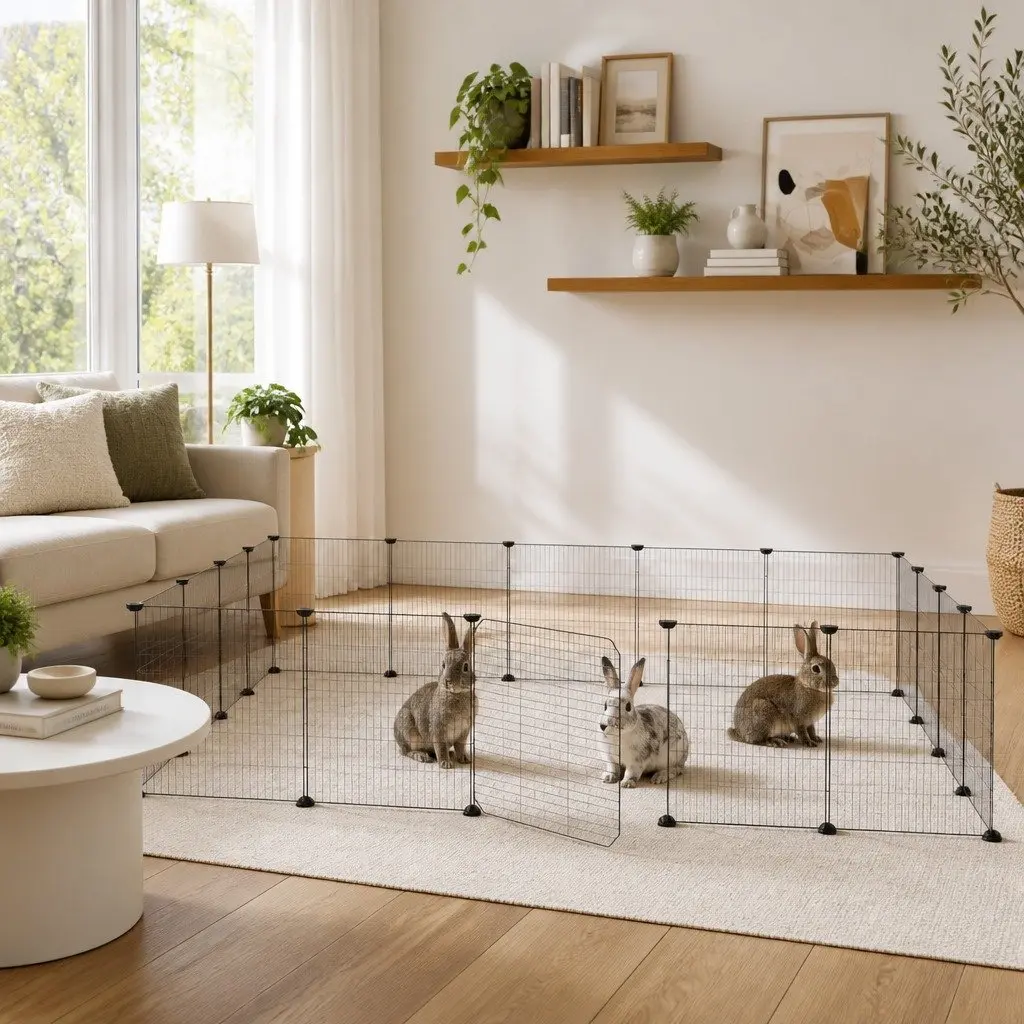 20-Panel Pet Cage with Door Black 35x35 cm Modular Small Animal Enclosure