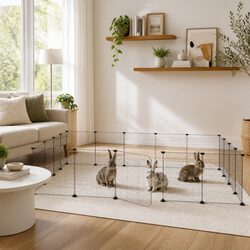 20-Panel Pet Cage with Door Black 35x35 cm Modular Small Animal Enclosure