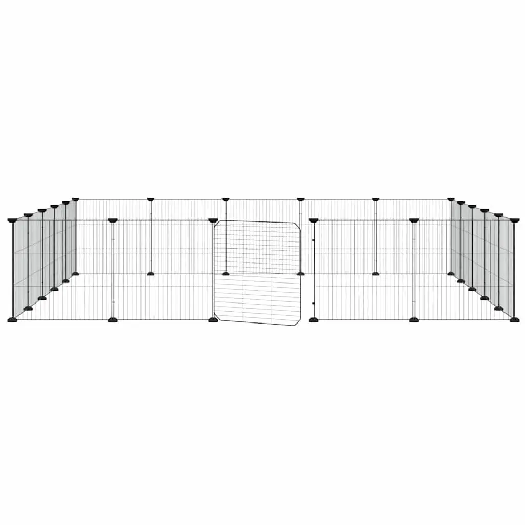 20-Panel Pet Cage with Door Black 35x35 cm Modular Small Animal Enclosure