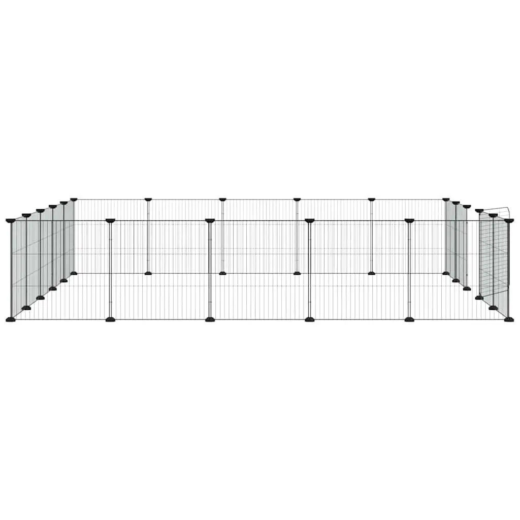 20-Panel Pet Cage with Door Black 35x35 cm Modular Small Animal Enclosure