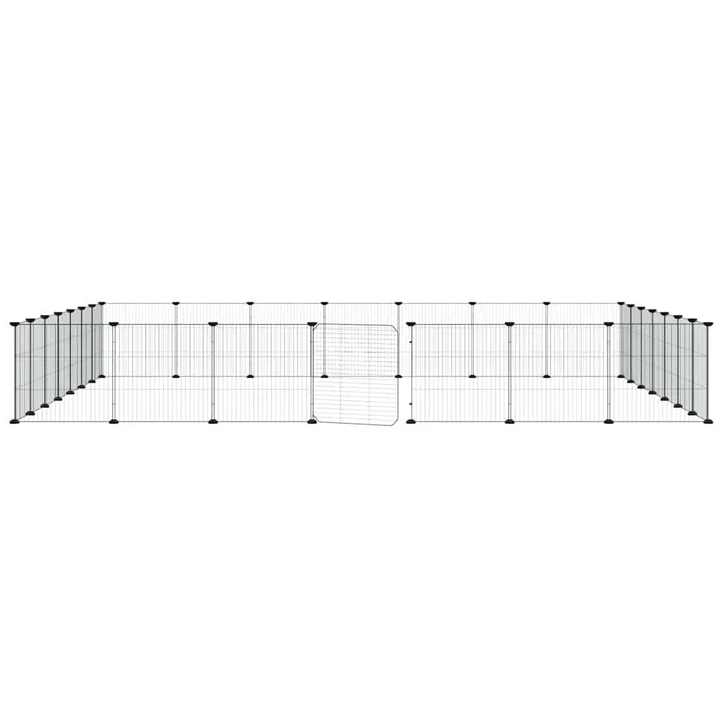 28-Panel Pet Cage with Door Black 35x35 cm