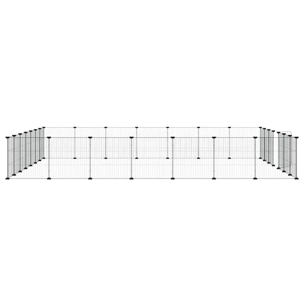 28-Panel Pet Cage with Door Black 35x35 cm