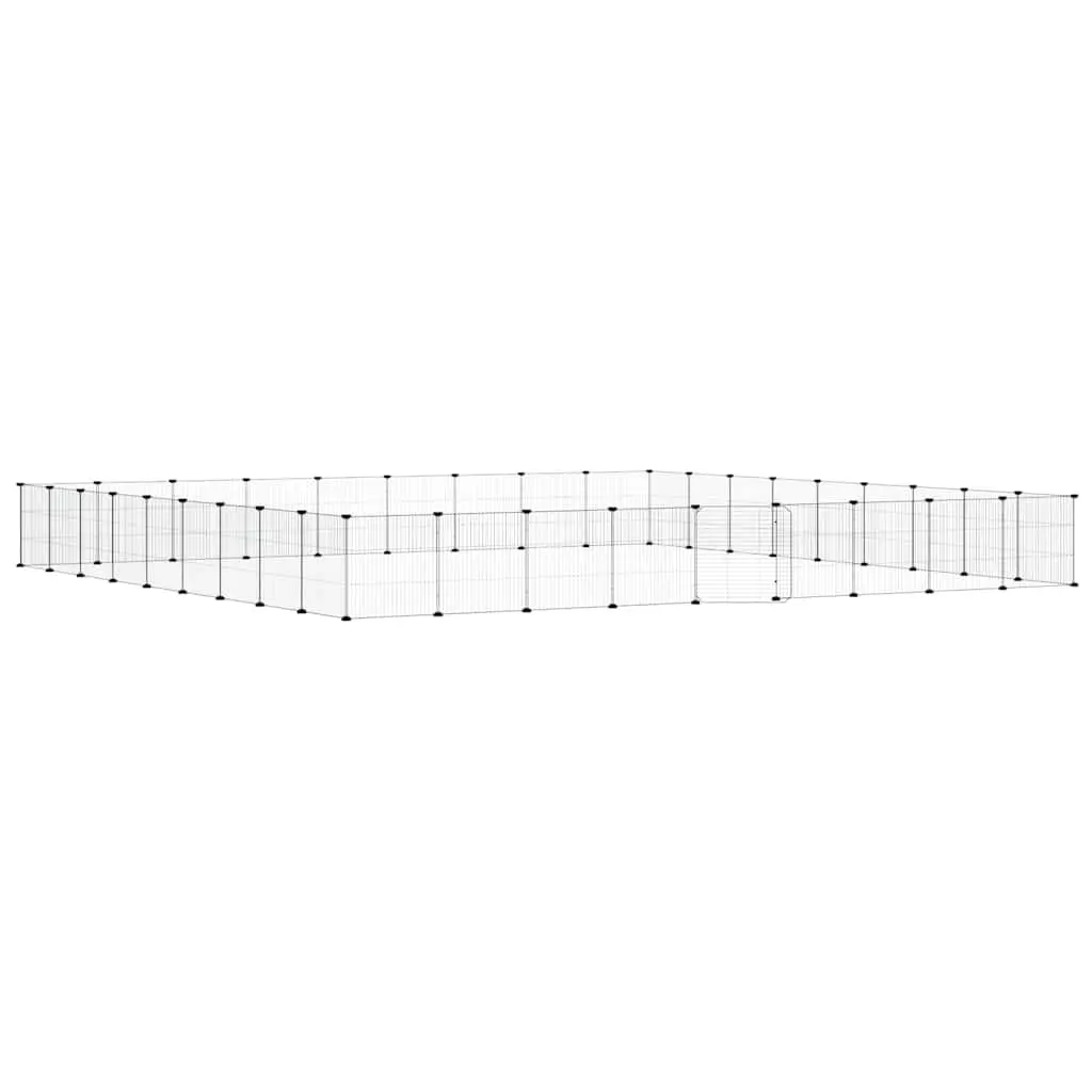 36 Panel Pet Cage Powder-coated Steel 35x35cm Black