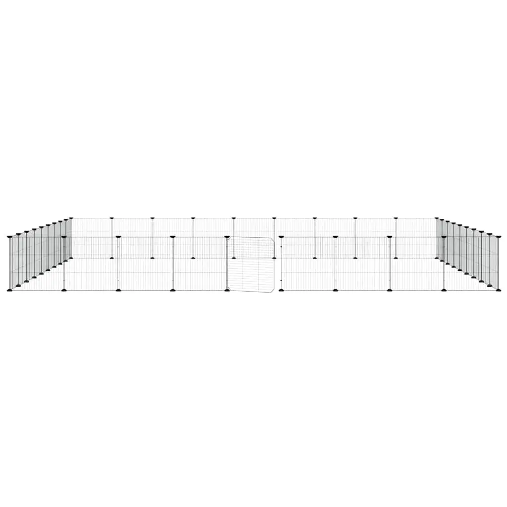 36 Panel Pet Cage Powder-coated Steel 35x35cm Black