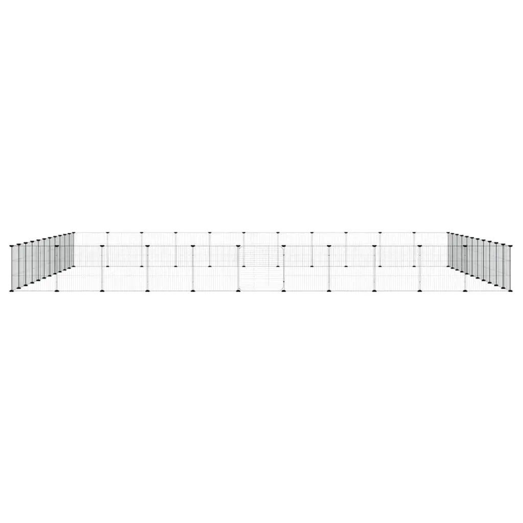 Pet Cage Powder-coated Steel 35x35 cm Black 44 Panel Modular Small Animal Habitat
