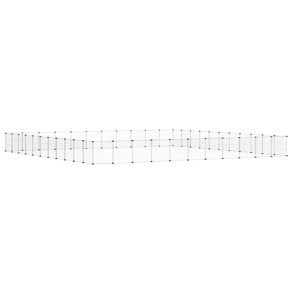 Pet Cage Powder-coated Steel 35x35 cm Black 44 Panel Modular Small Animal Habitat