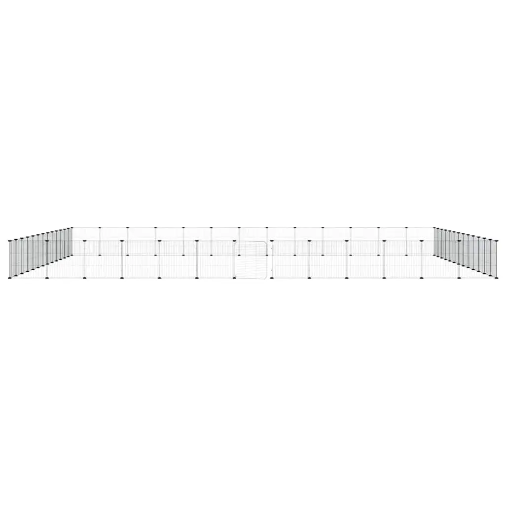 52-Panel Pet Cage with Door Black 35x35 cm
