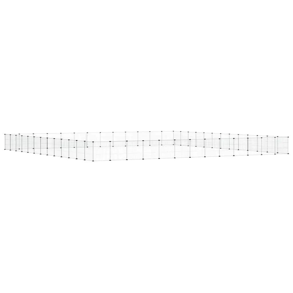 52-Panel Pet Cage with Door Black 35x35 cm