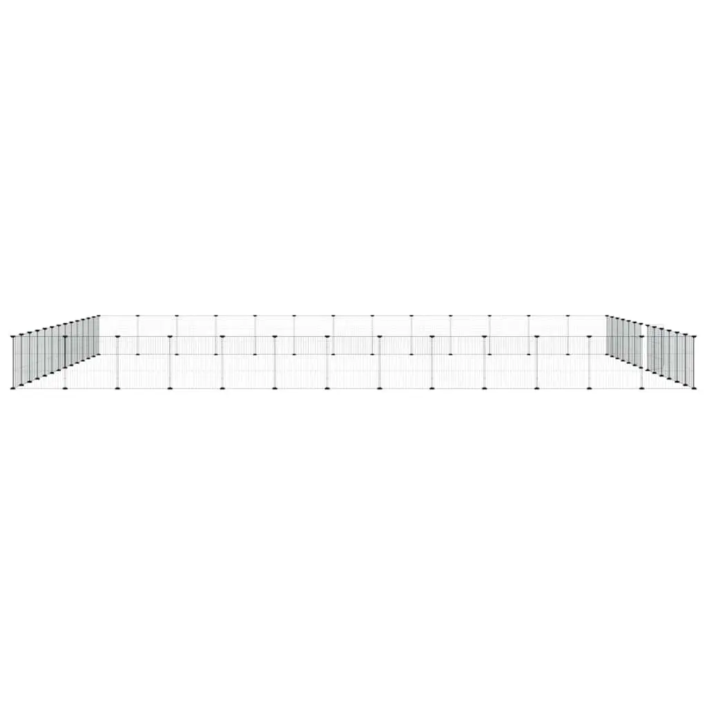 52-Panel Pet Cage with Door Black 35x35 cm