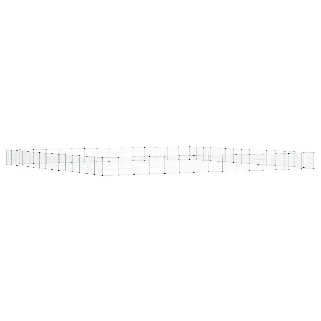 60-Panel Black Pet Cage with Door for Small Animals