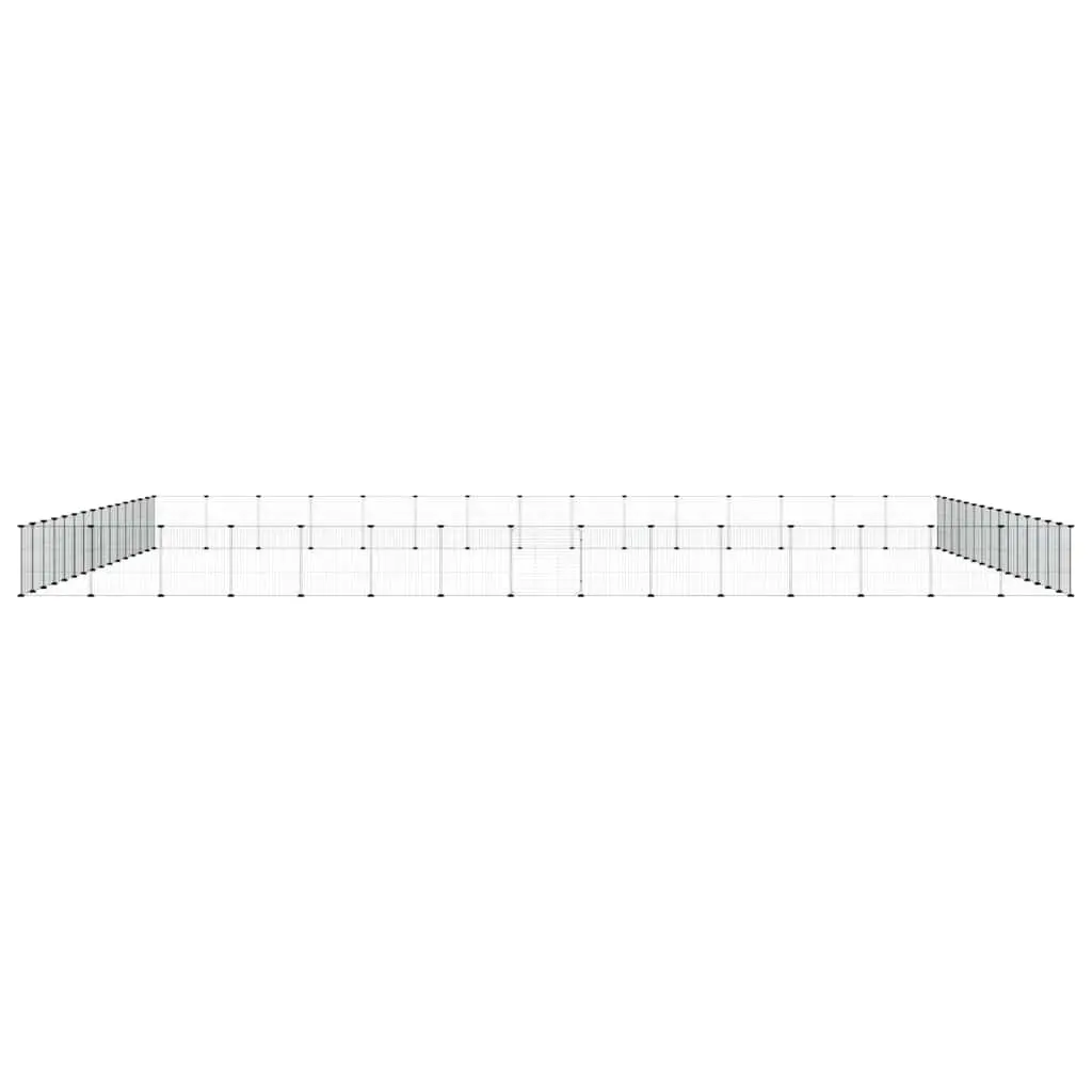 60-Panel Black Pet Cage with Door for Small Animals