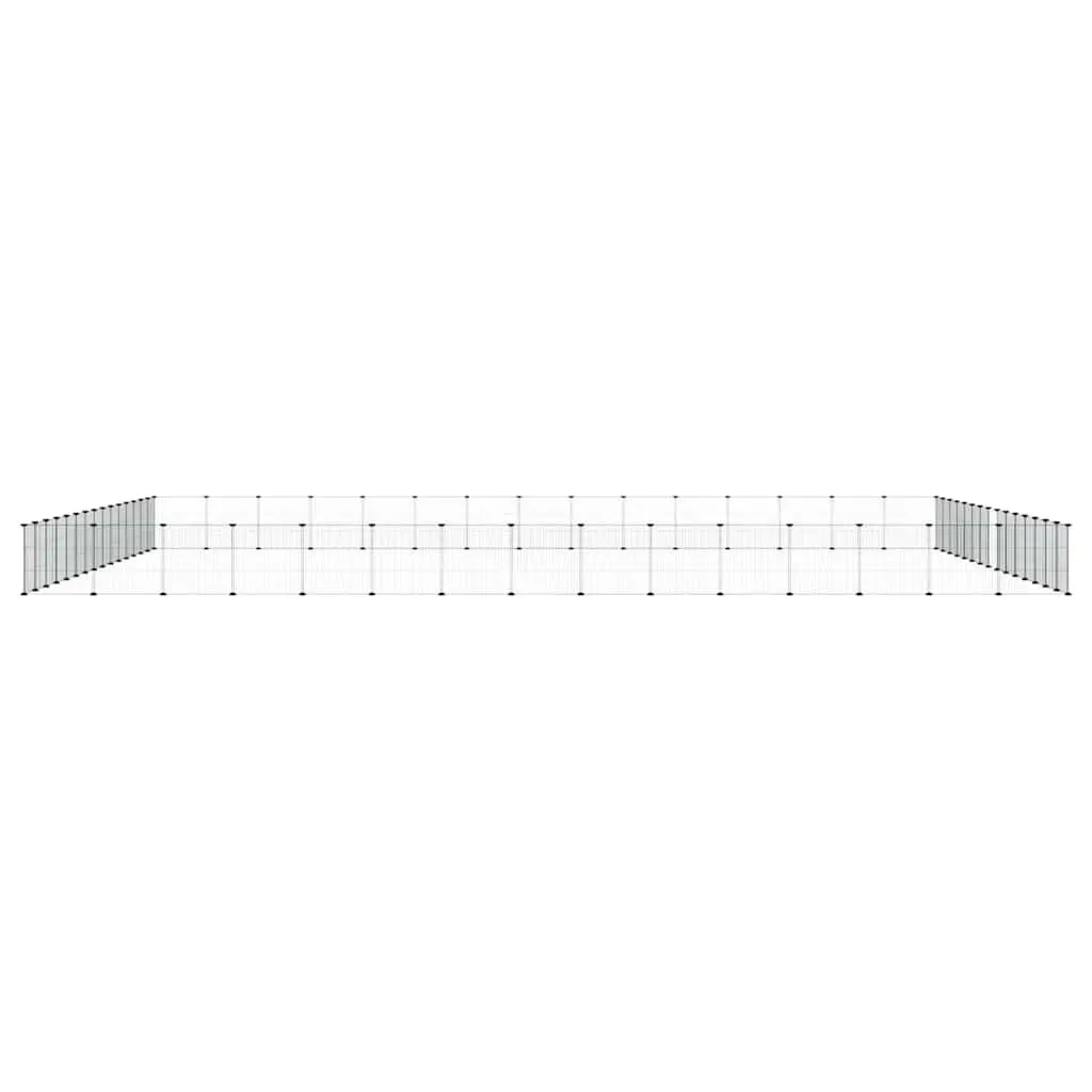 60-Panel Black Pet Cage with Door for Small Animals