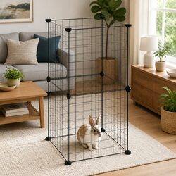 Durable 8-Panel Small Animal Cage for Secure Play