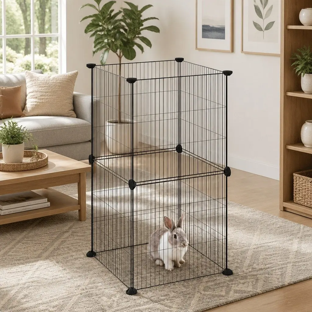8-Panel Pet Cage Enclosure for Small Animals