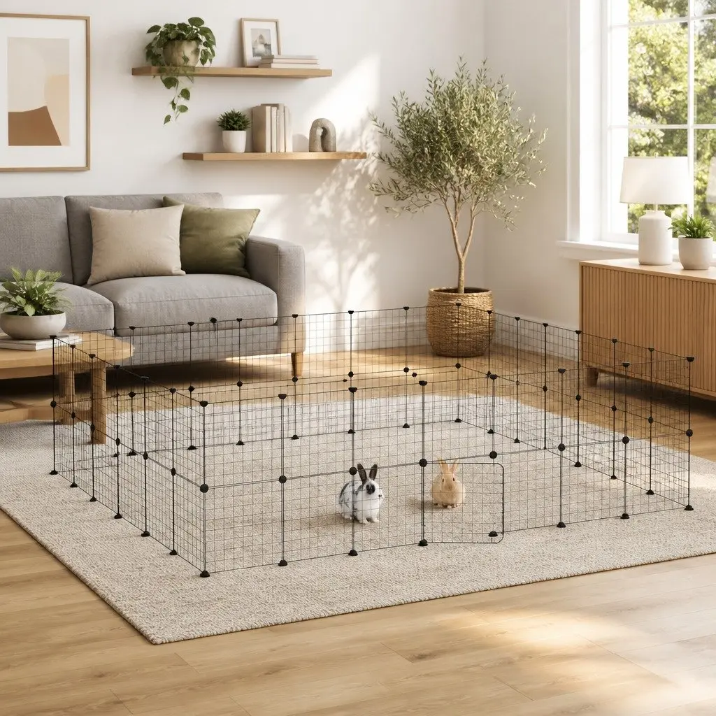 Pet Cage Powder-Coated Steel 245x210x70 cm Black 52-Panel Modular Enclosure