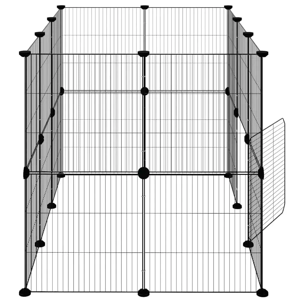 20-Panel Black Small Animal Pet Cage 35x35 cm