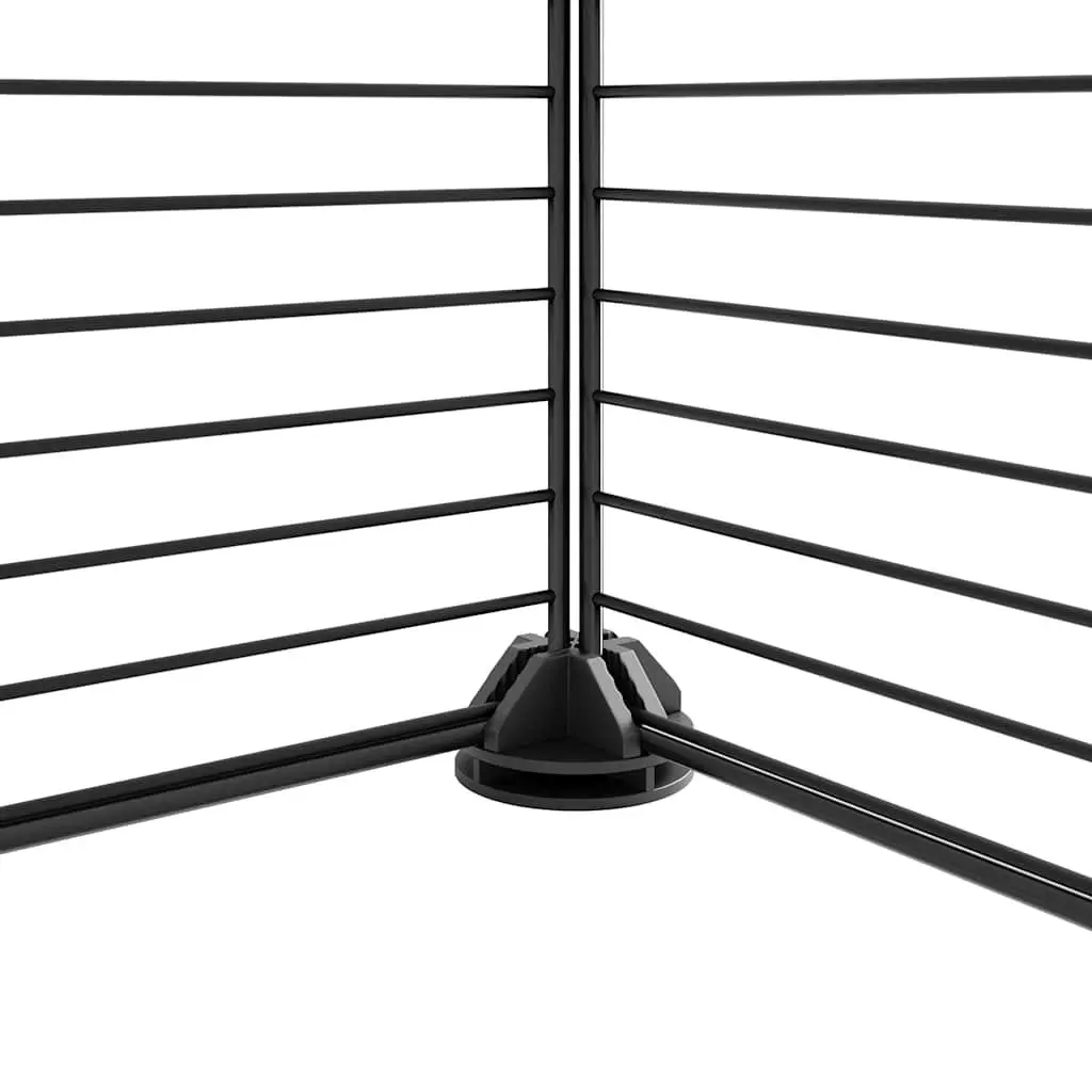 Pet Cage Powder-Coated Steel 175x140x70 cm Black 36 Panel DIY Animal Enclosure