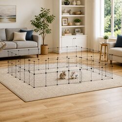 Durable 52-Panel Black Pet Cage 35x35 cm for Small Animals