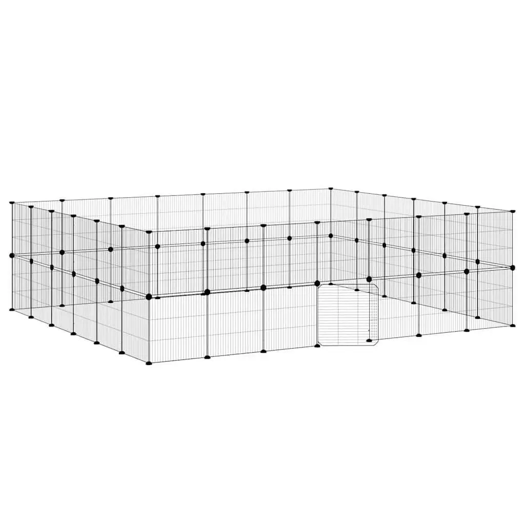 52-Panel Black Pet Cage 35x35 cm for Small Animals
