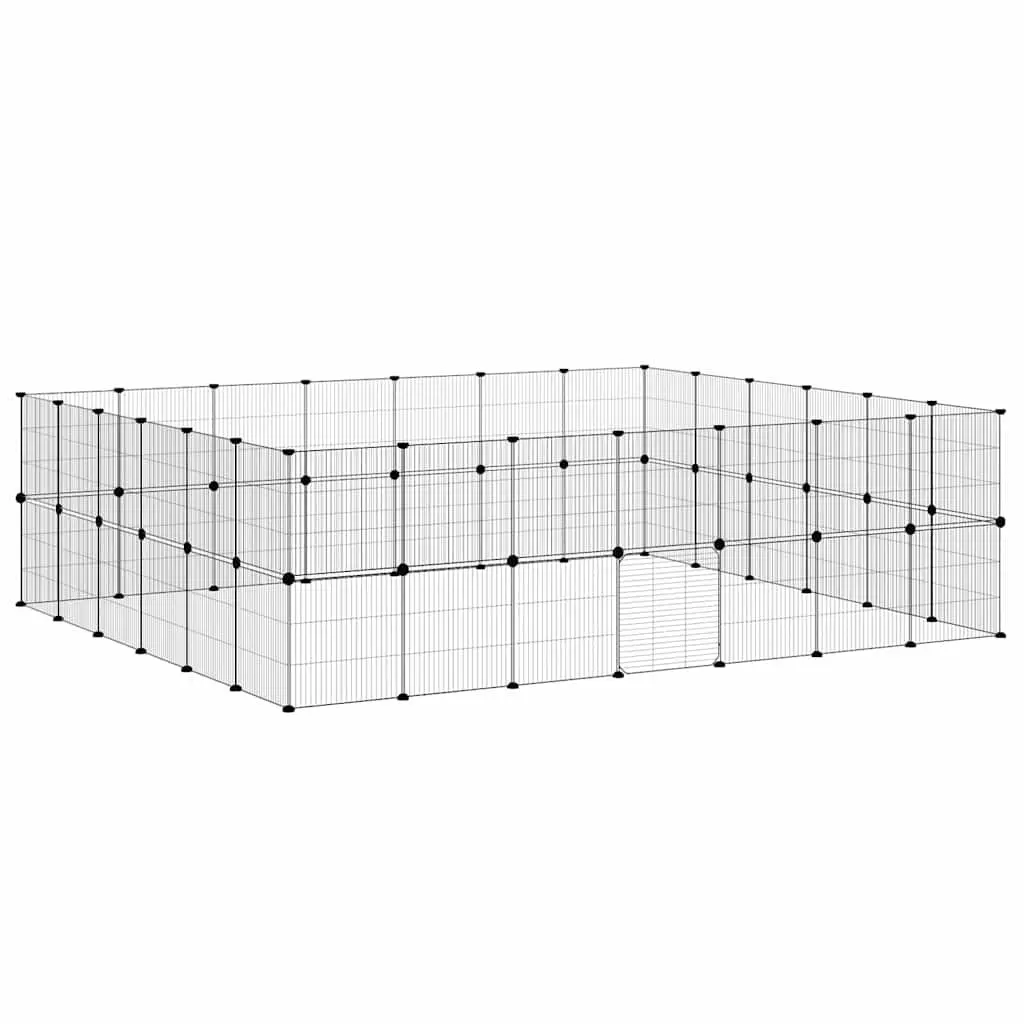 52-Panel Black Pet Cage 35x35 cm for Small Animals