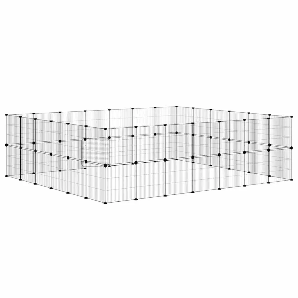 52-Panel Black Pet Cage 35x35 cm for Small Animals