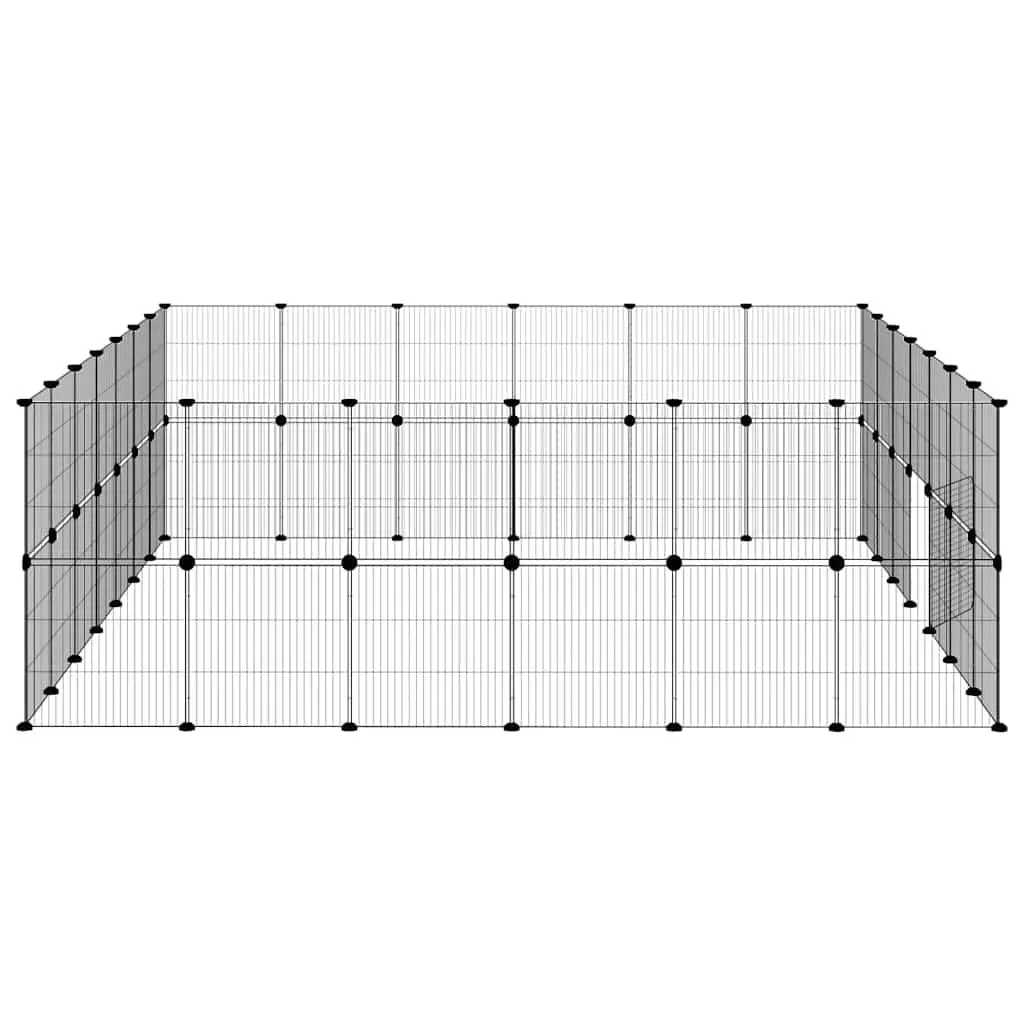 52-Panel Black Pet Cage 35x35 cm for Small Animals