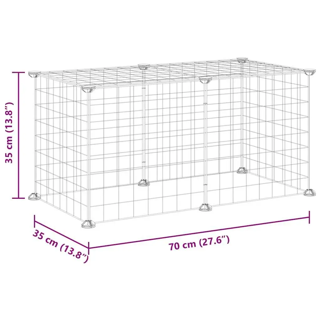 8-Panel Small Animal Playpen for Pets 35x35 cm