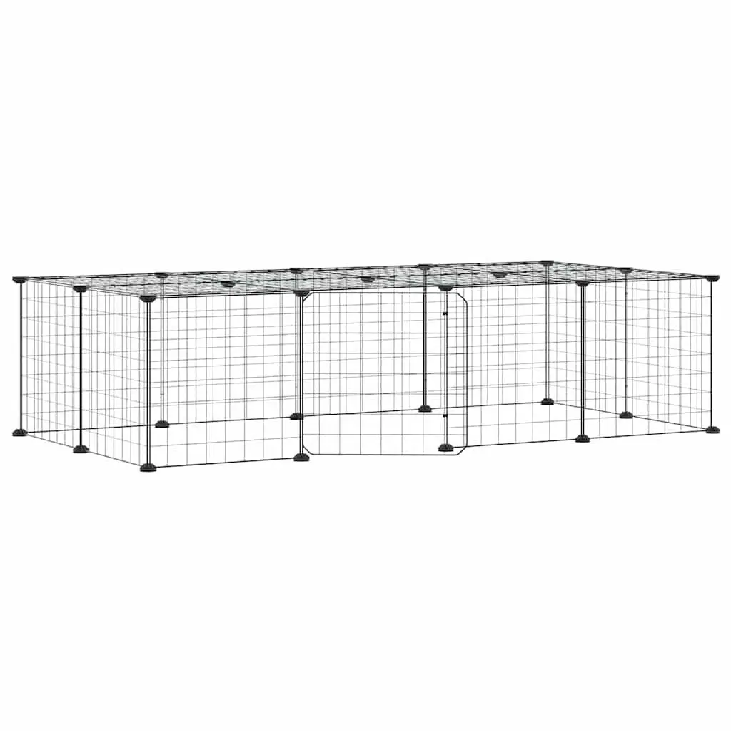Black 20-Panel Pet Cage with Door 35x35 cm