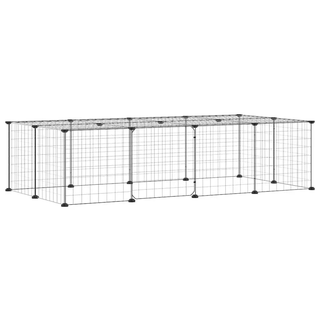Black 20-Panel Pet Cage with Door 35x35 cm