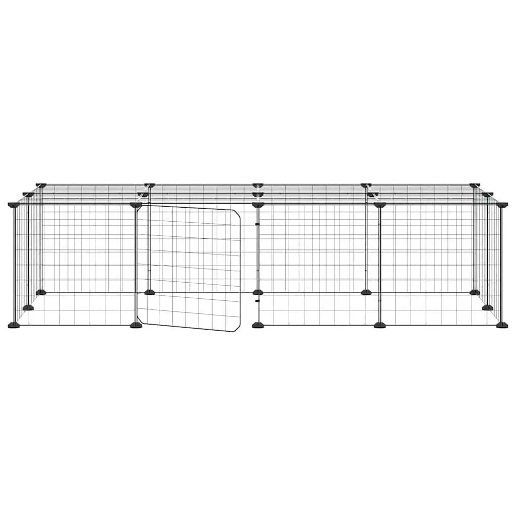 Black 20-Panel Pet Cage with Door 35x35 cm
