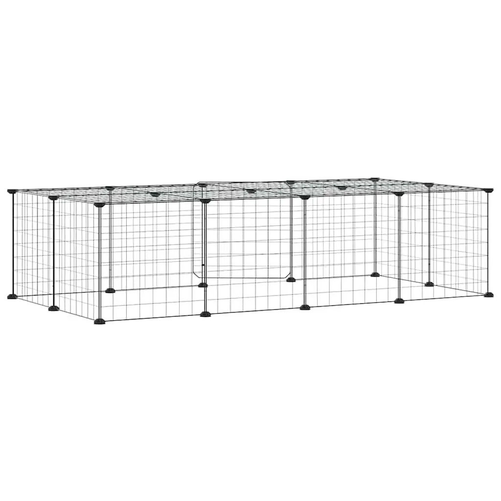 Black 20-Panel Pet Cage with Door 35x35 cm