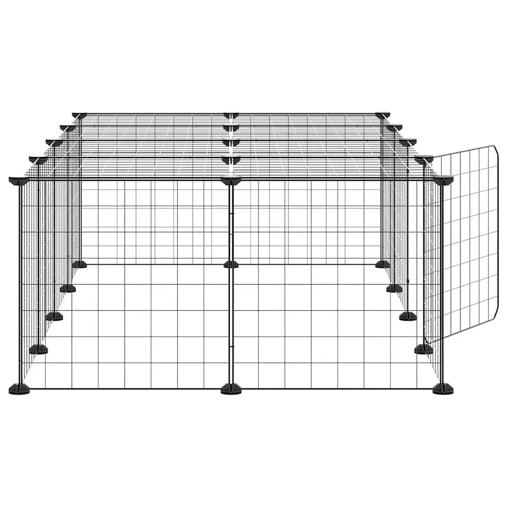 Black 20-Panel Pet Cage with Door 35x35 cm