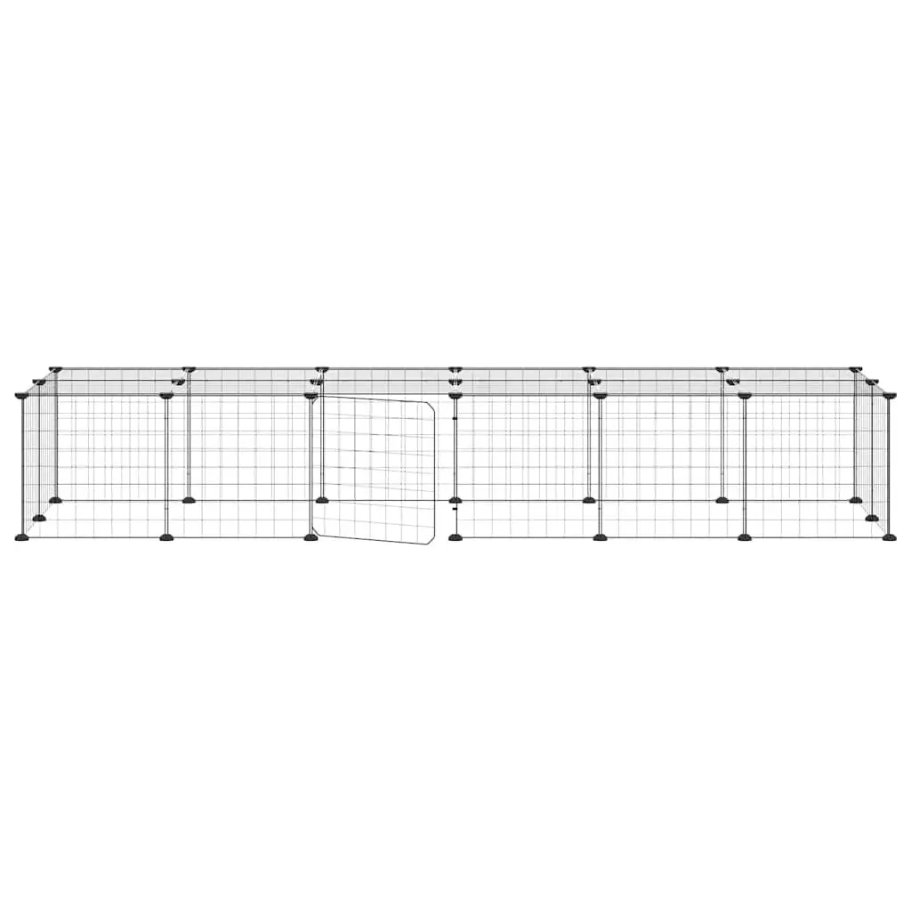 28-Panel Small Animal Enclosure with Door Black