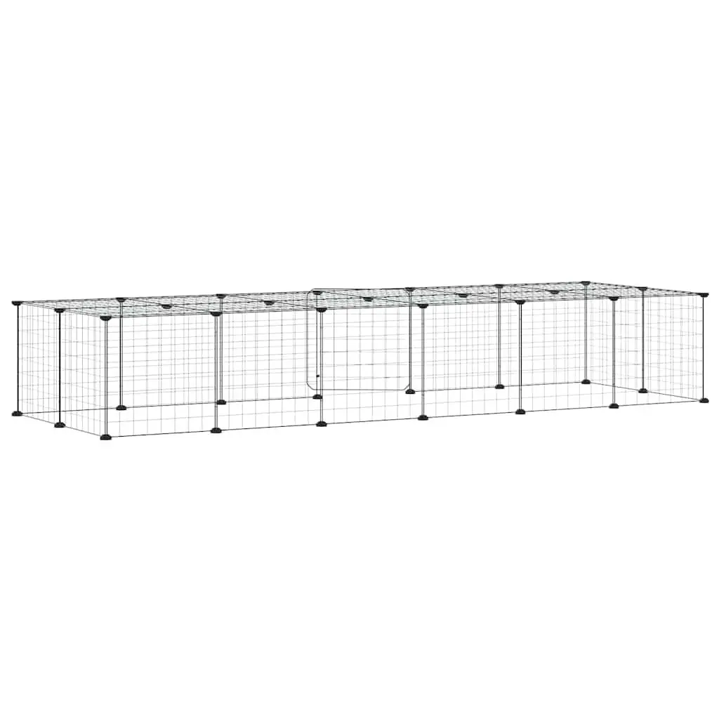 28-Panel Small Animal Enclosure with Door Black