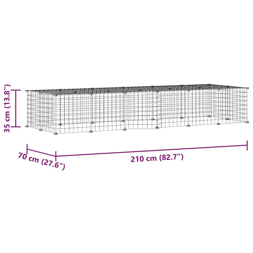 28-Panel Small Animal Enclosure with Door Black