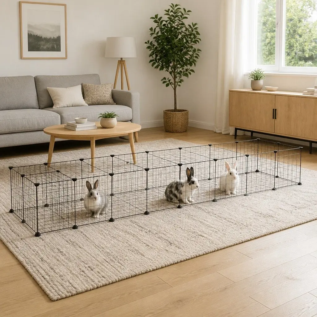 36-Panel Pet Cage with Door Black 35x35 cm