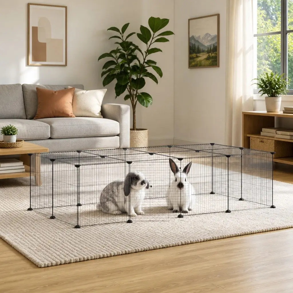 Pet Cage Powder-coated Steel 35x35 cm Black 20 Panel