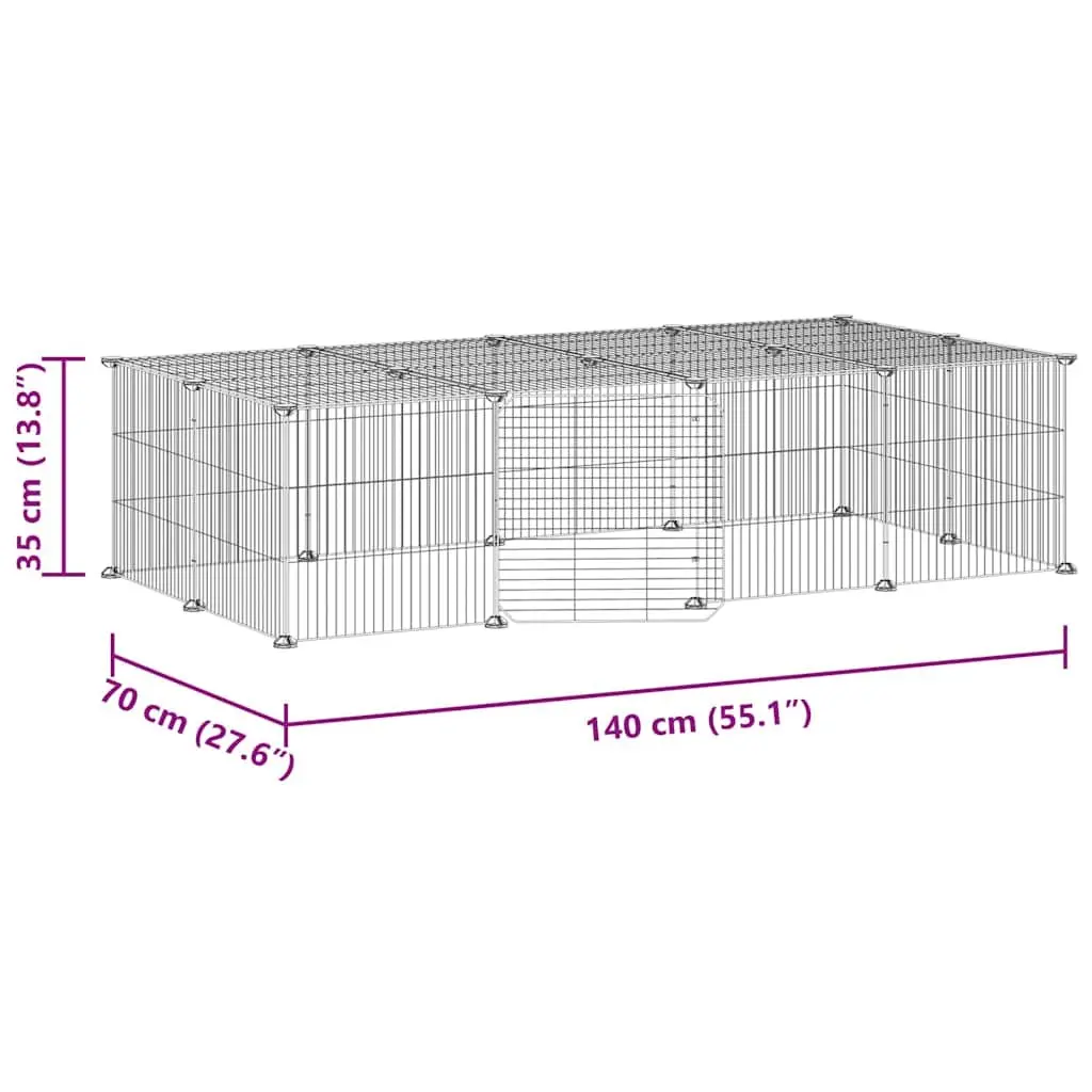 Pet Cage Powder-coated Steel 35x35 cm Black 20 Panel