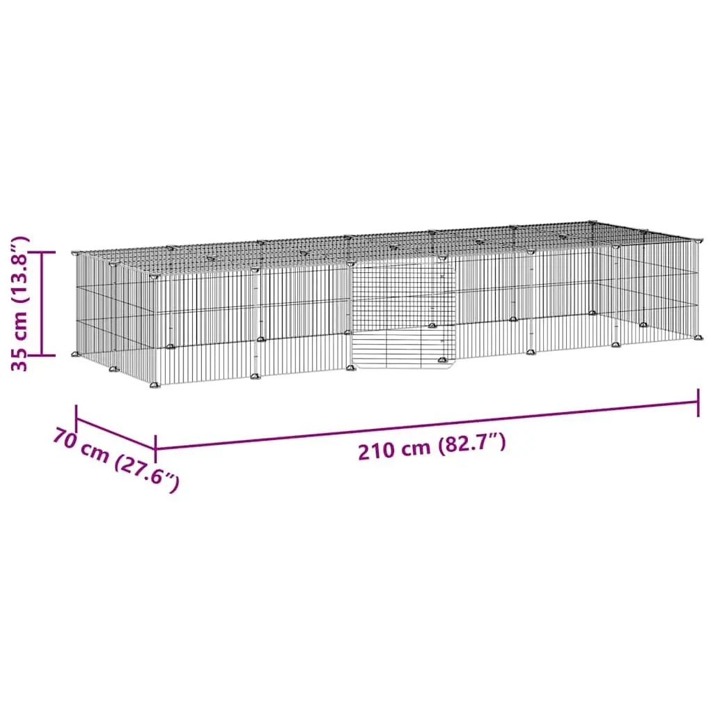 Modular Pet Cage with 28 Panels for Small Animals