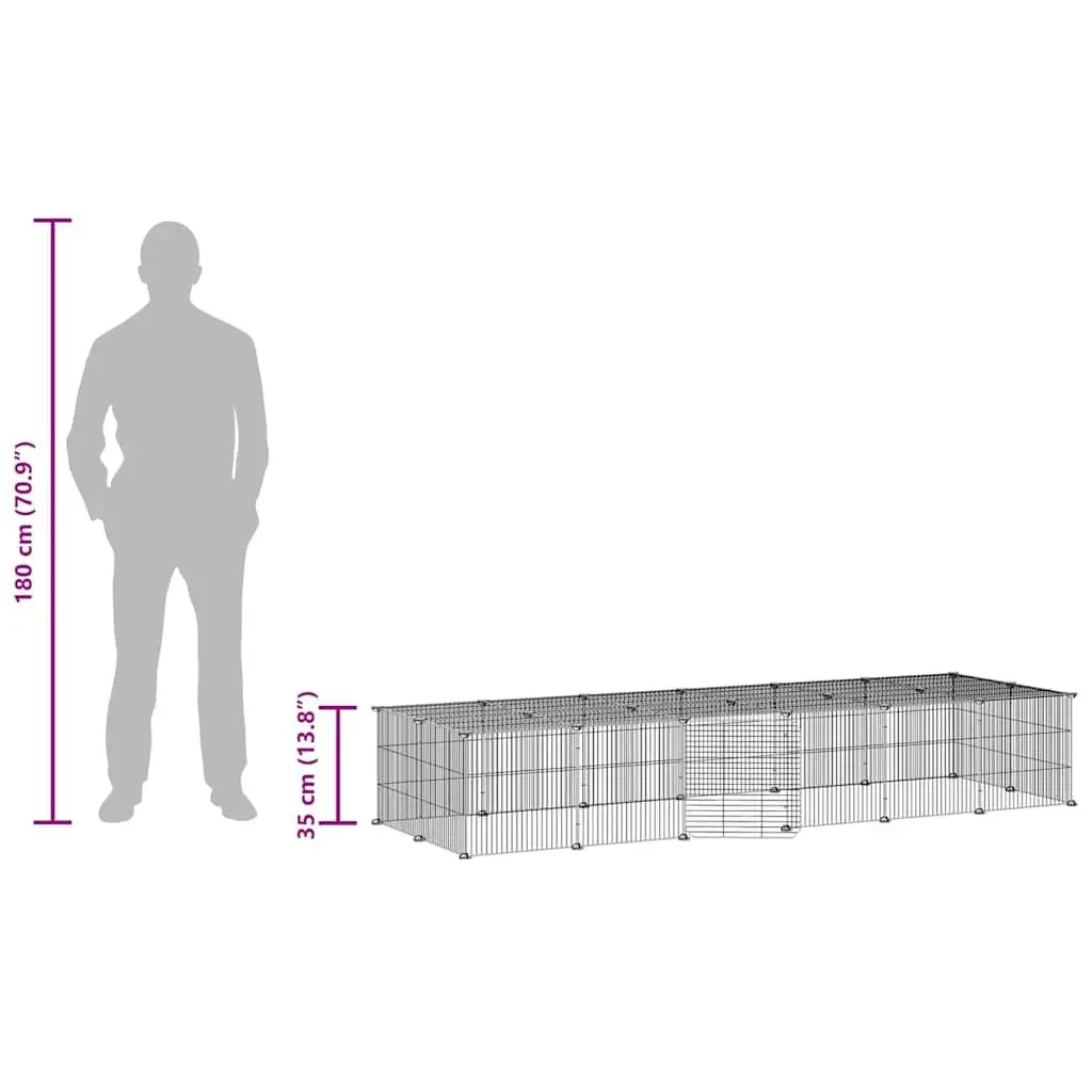 Modular Pet Cage with 28 Panels for Small Animals