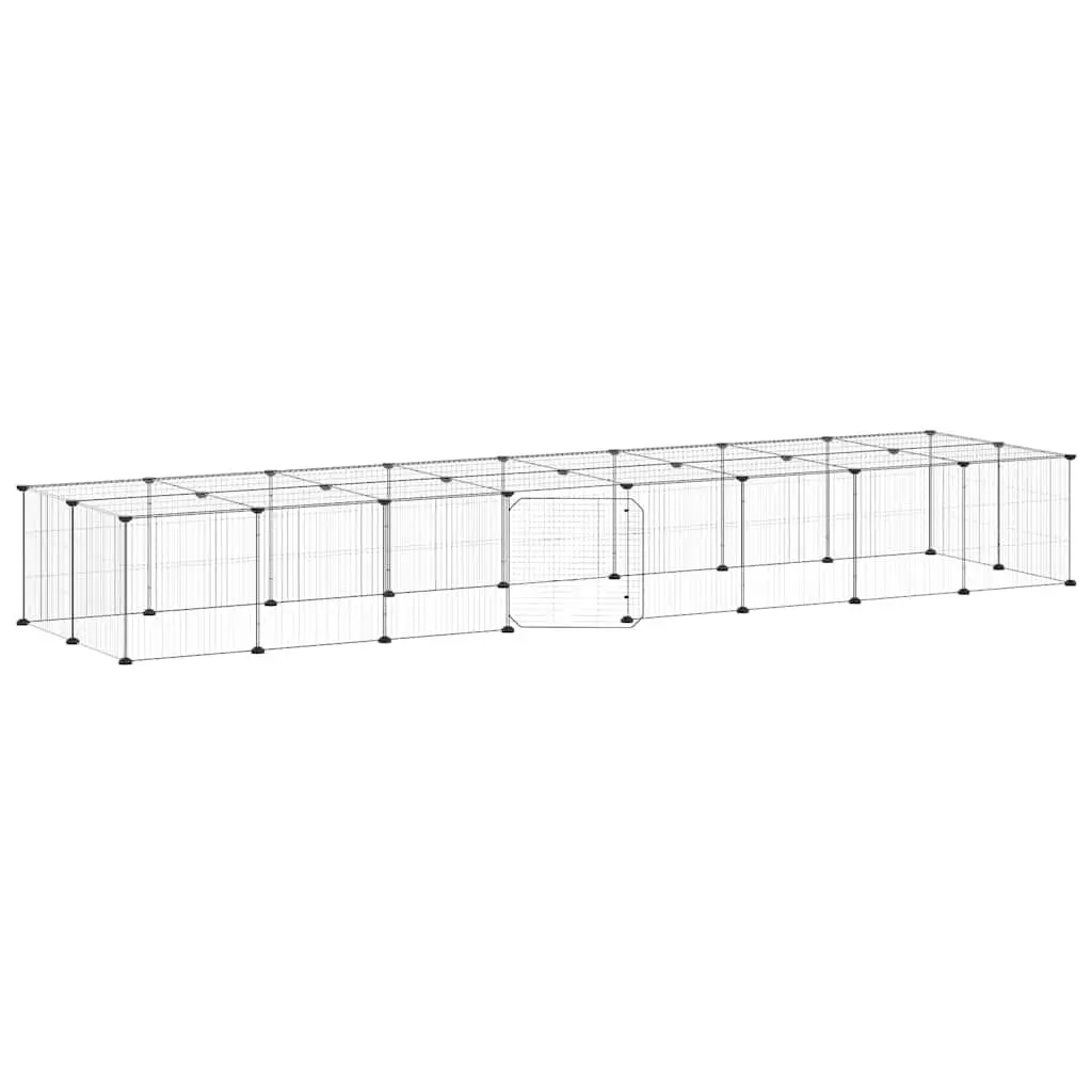 36-Panel Black Pet Cage with Door 35x35 cm