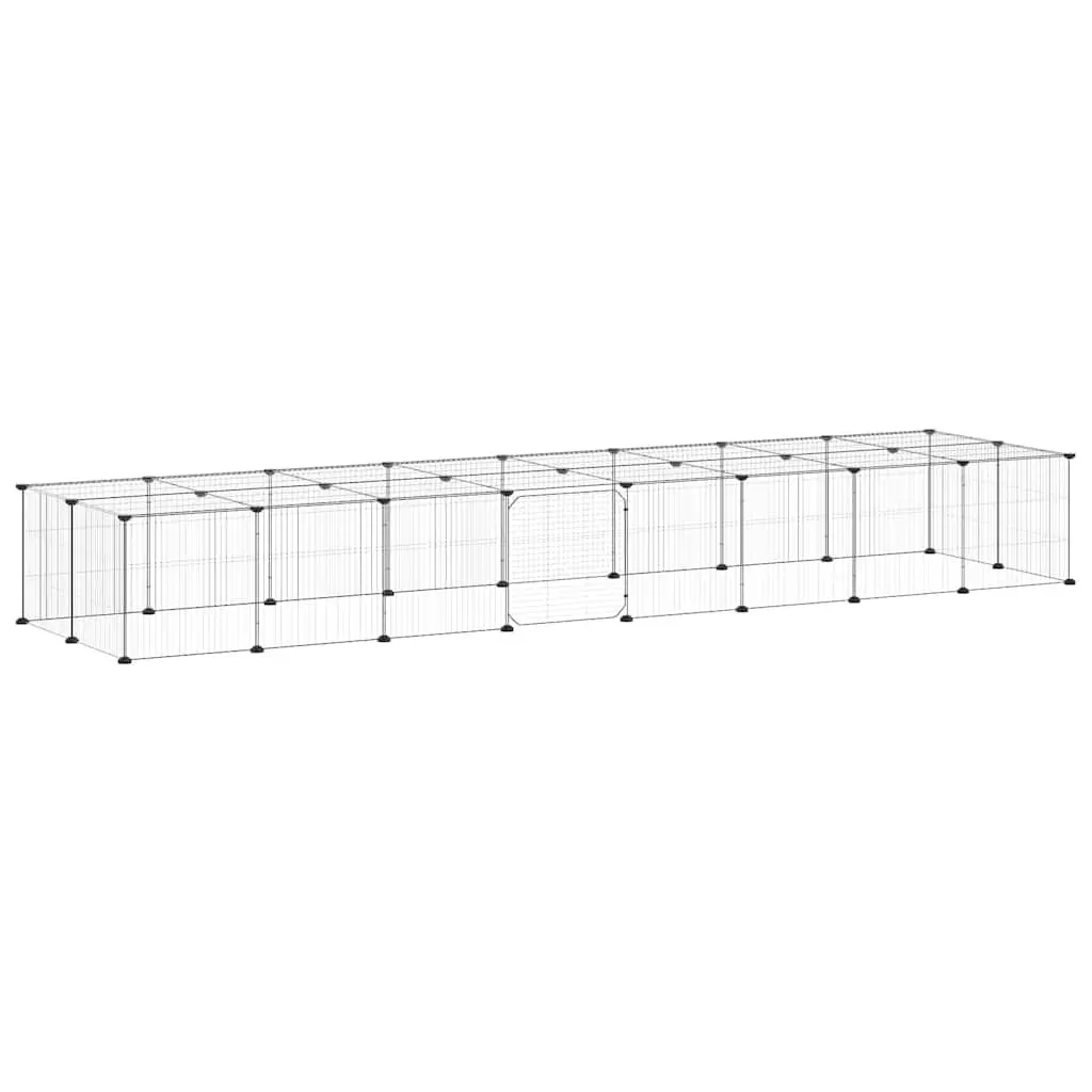 36-Panel Black Pet Cage with Door 35x35 cm