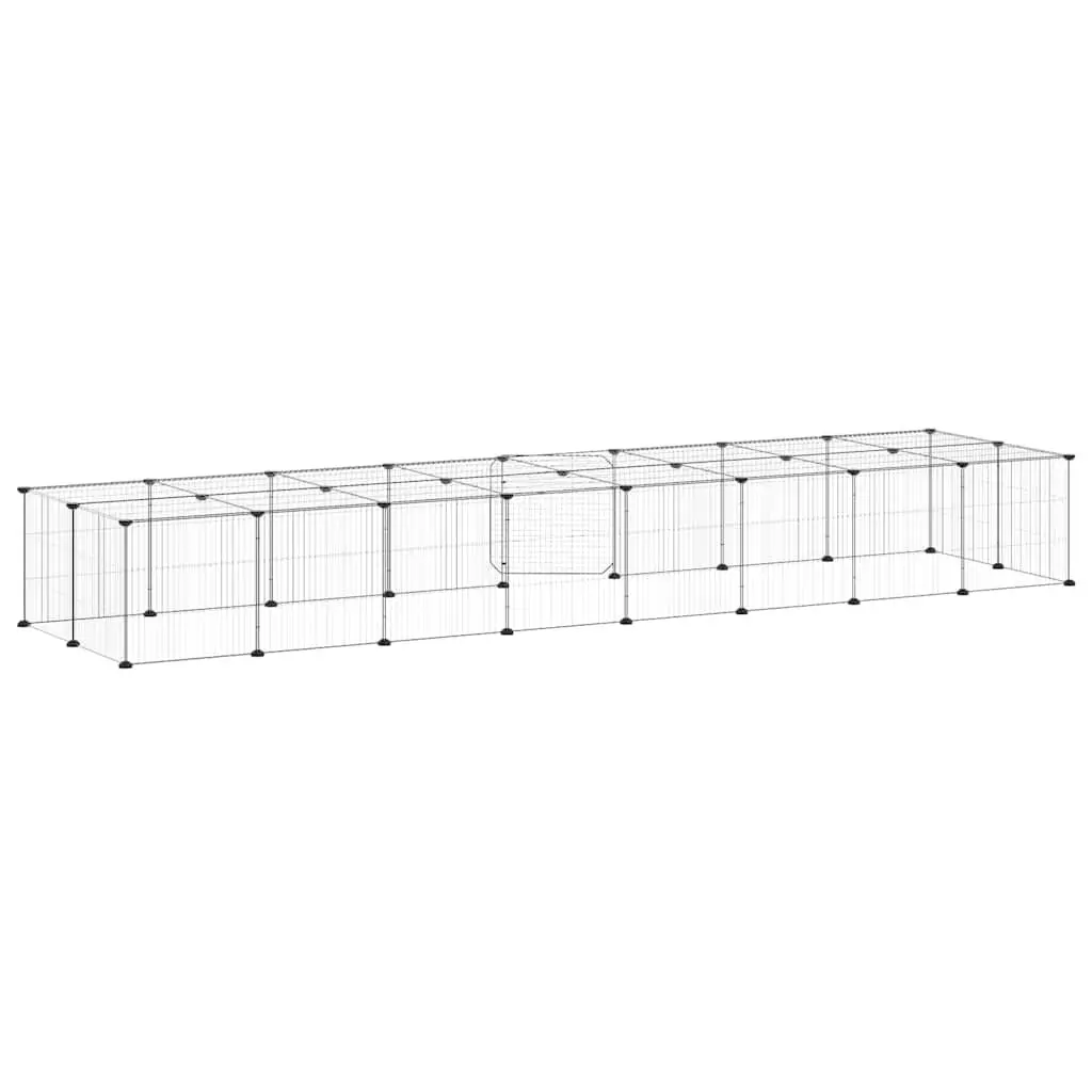 36-Panel Black Pet Cage with Door 35x35 cm