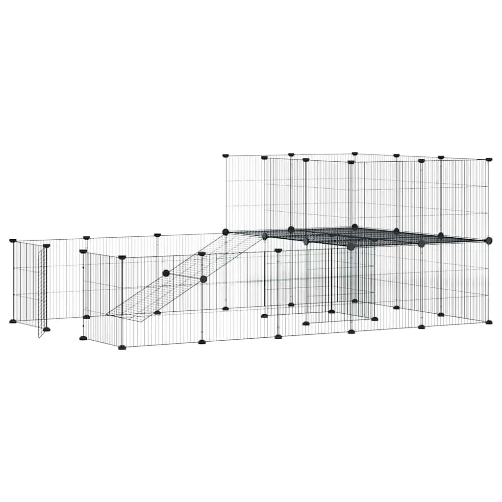 Pet Cage Steel 175x105x70 cm Black 36 Panel DIY Playpen Enclosure
